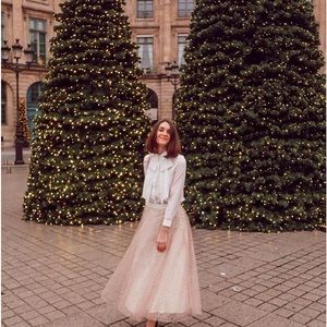 Sezane Masha Skirt. Cream & Gold.NFS. Advertising